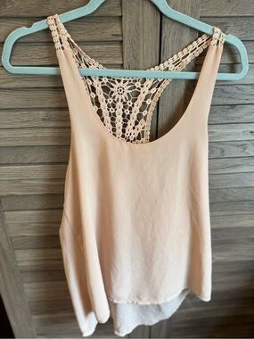 Naked Zebra Crochet Racerback Camisole - Peach/Light Pink